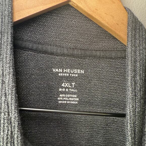 Van Heusen Men's Half Zip Pullover Sweater Top Dark Gray Size 4XLT - Picture 3 of 5
